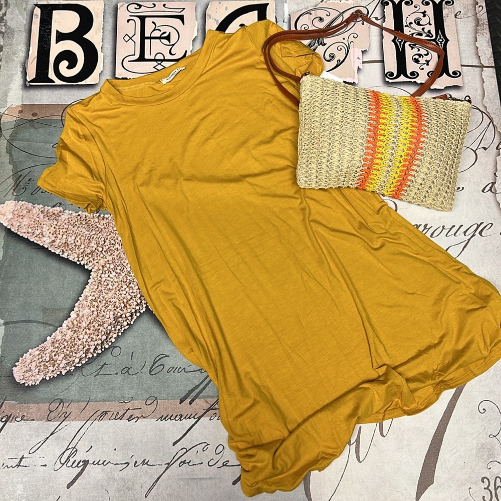 ❣️5|$25❣️Beautiful T shirt dress
Ginger G Mustard Shirt Dress 🌸 🆕 - Picture 2 of 8